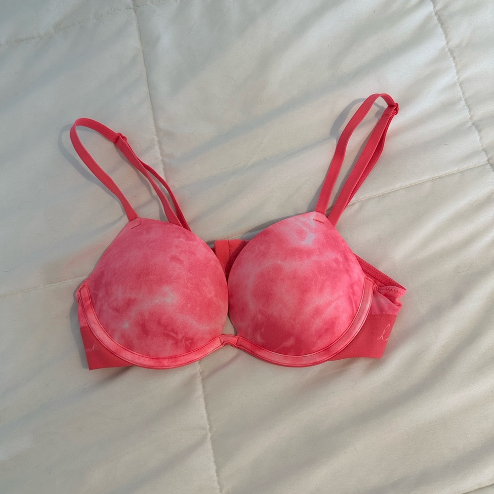 PINK Victoria’s Secret Wear Everywhere Super Push-Up Bra Pink Tie Dye
